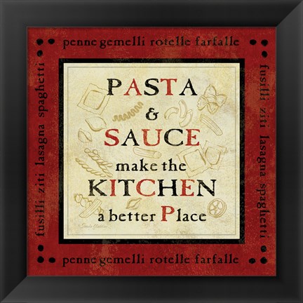 Framed Pasta Sayings II Print