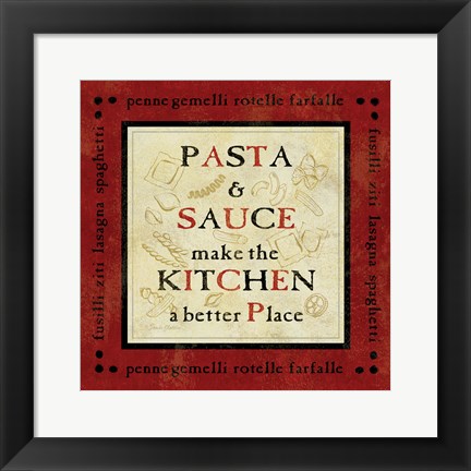 Framed Pasta Sayings II Print