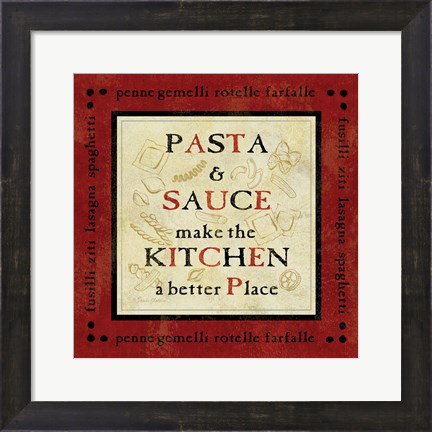 Framed Pasta Sayings II Print