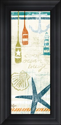 Framed Nautical Brights Panels I Print