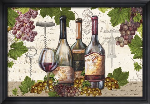 Framed Botanical Wine Landscape Print