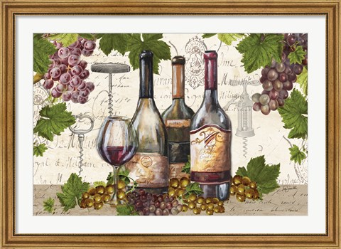 Framed Botanical Wine Landscape Print