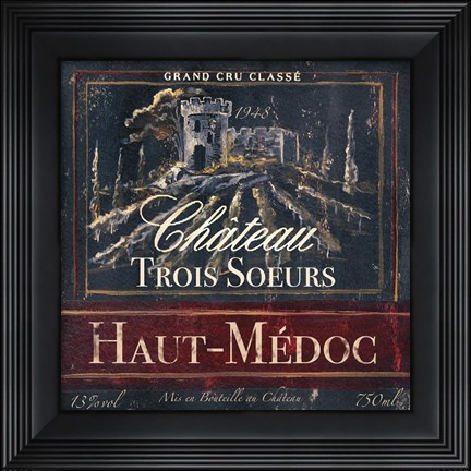 Framed Grand Vin Wine Label I Print