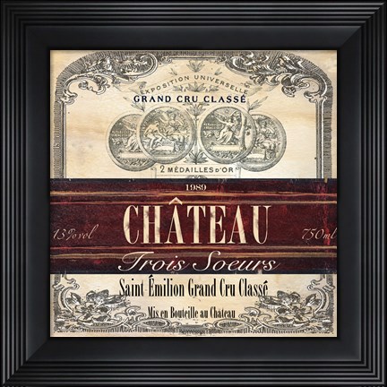 Framed Grand Vin Wine Label II Print