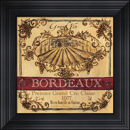 Framed Grand Vin Wine Label III Print