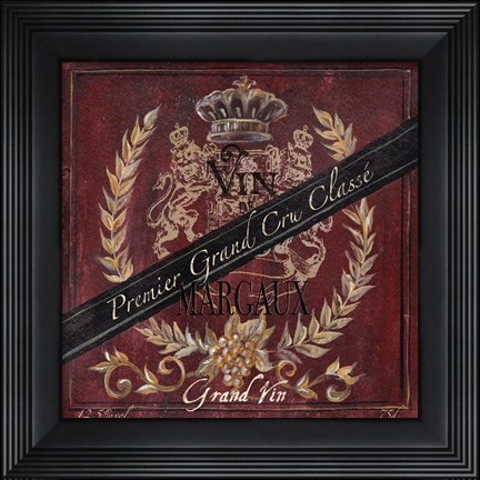 Framed Grand Vin Wine Label IV Print