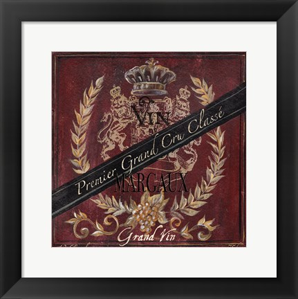 Framed Grand Vin Wine Label IV Print