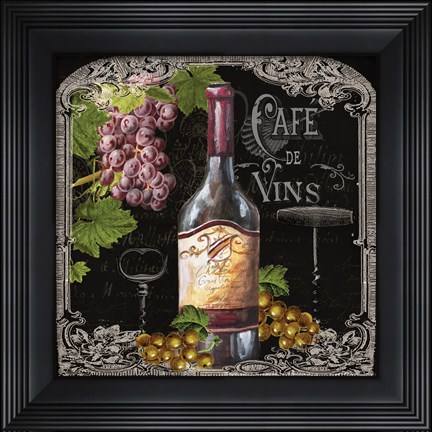 Framed Cafe de Vins Wine I Print