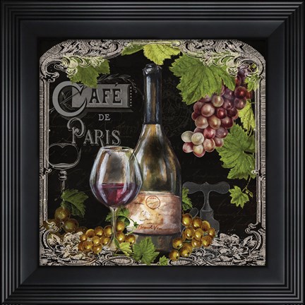 Framed Cafe de Vins Wine II Print