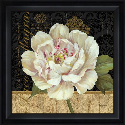 Framed Antique Still Life Peony Print