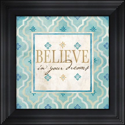 Framed Blue Geo Sentiments I Print