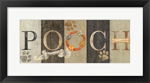 Framed Pooch and Woof Sign I Print