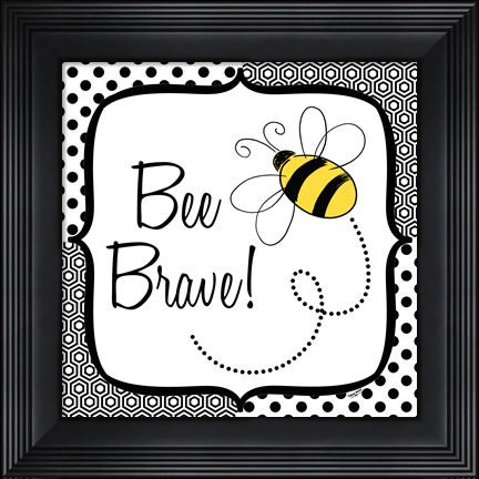 Framed Be Happy and Brave II Print