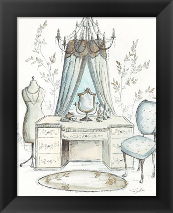 Framed French Dressing Room I Print