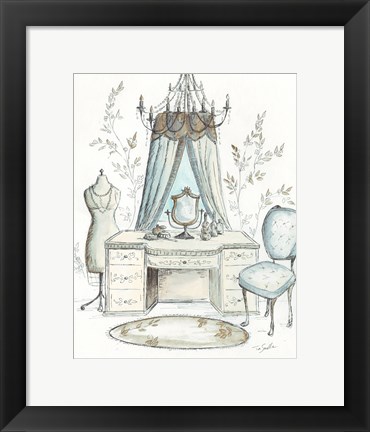 Framed French Dressing Room I Print