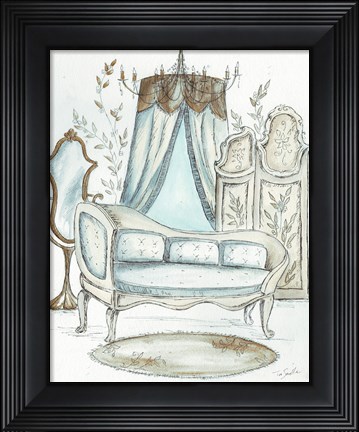 Framed French Dressing Room II Print