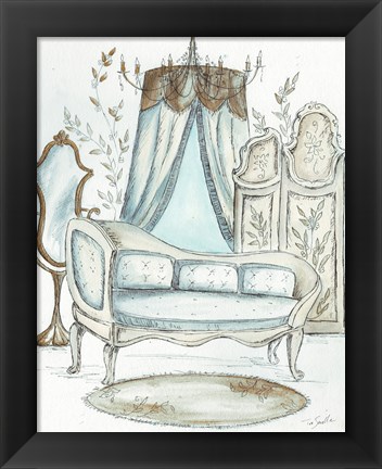 Framed French Dressing Room II Print