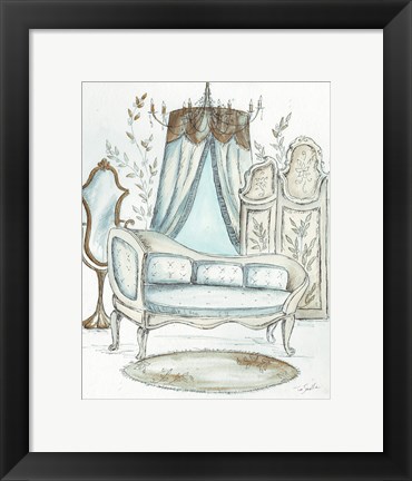 Framed French Dressing Room II Print