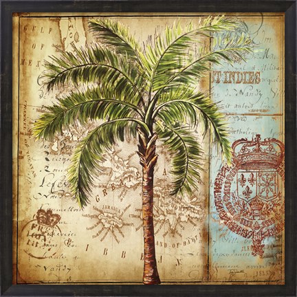 Framed Antique Nautical Palms II Print