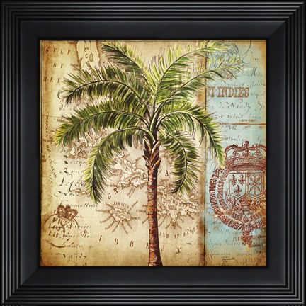 Framed Antique Nautical Palms II Print