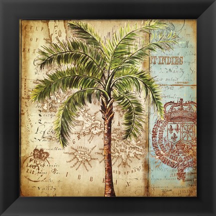 Framed Antique Nautical Palms II Print