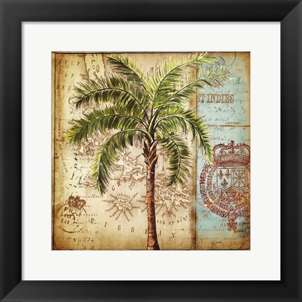 Framed Antique Nautical Palms II Print