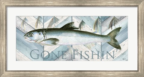 Framed Fishing Sign II Print