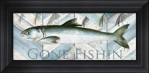 Framed Fishing Sign II Print