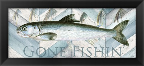 Framed Fishing Sign II Print