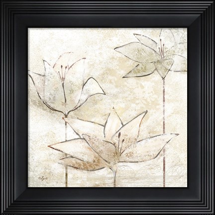 Framed Floral Sketch I Print