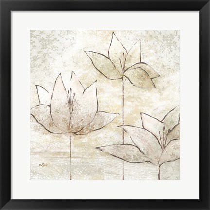 Framed Floral Sketch II Print