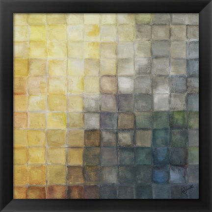 Framed Yellow Gray Mosaics II Print