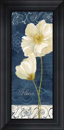 Framed Paris Poppies Navy Blue Panel II Print