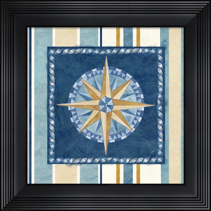 Framed Nautical Stripe I Print