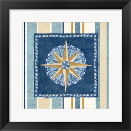 Framed Nautical Stripe I Print