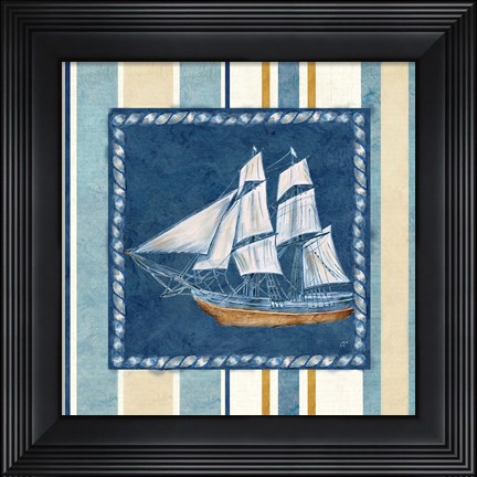Framed Nautical Stripe II Print