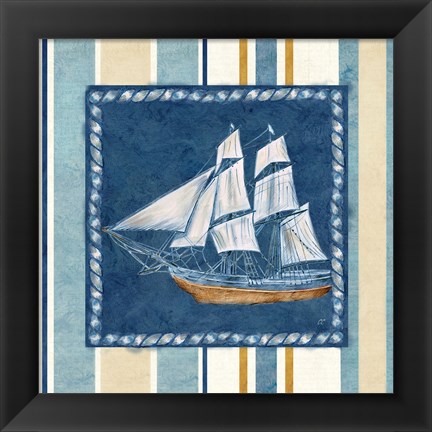 Framed Nautical Stripe II Print