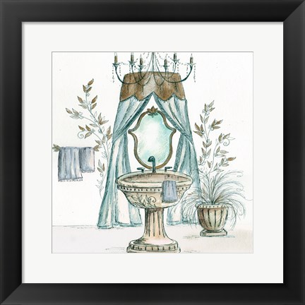 Framed French Bath Sketch II (sink) Print