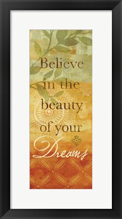 Framed Sentiment Spice Panel I (dreams) Print