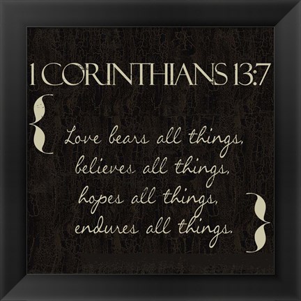 Framed 1 Corinthians 13-7-NKV Print