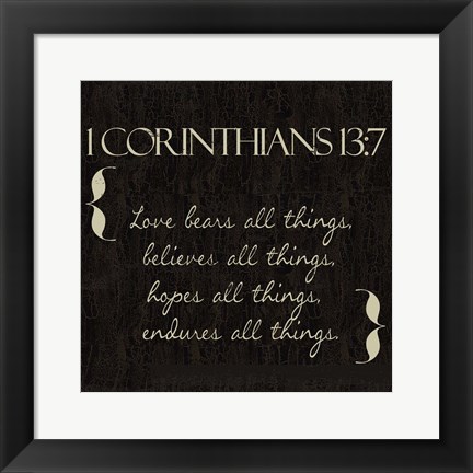 Framed 1 Corinthians 13-7-NKV Print