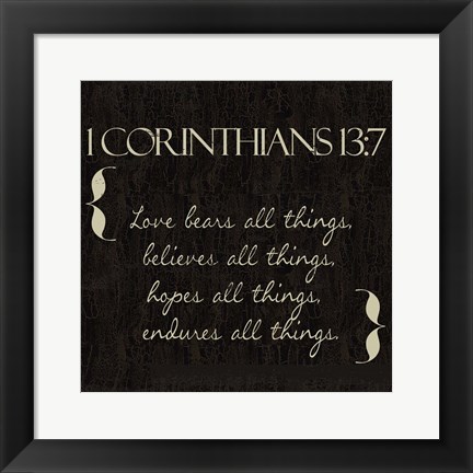 Framed 1 Corinthians 13-7-NKV Print