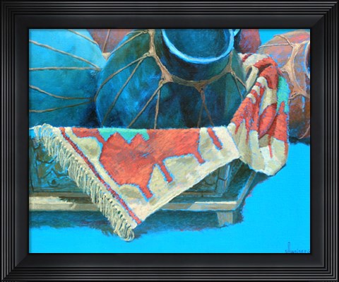Framed Blue Pots 3 Print