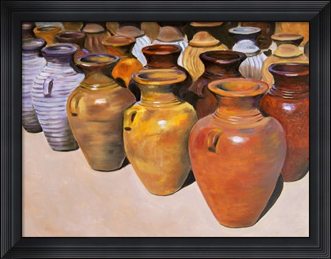 Framed Pottery Row Print
