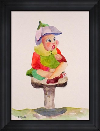 Framed Leprechaun Mushroom Print