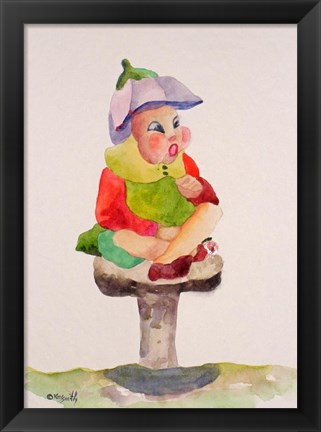 Framed Leprechaun Mushroom Print