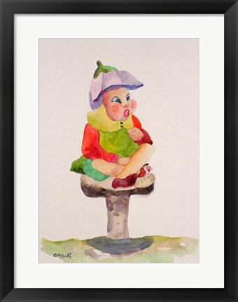 Framed Leprechaun Mushroom Print