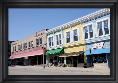 Framed USA, Wisconsin, Manitowoc, Main Street Print