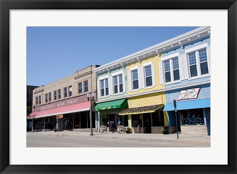 Framed USA, Wisconsin, Manitowoc, Main Street Print