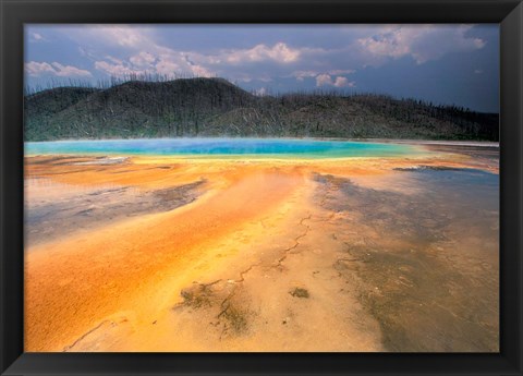 Framed Grand Prismatic Geyser, Yellowstone National Park, Wyoming Print